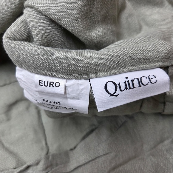 NWOT QUINCE European Linen Box Quilted Euro Sham Willowleaf 1830 - Picture 7 of 8